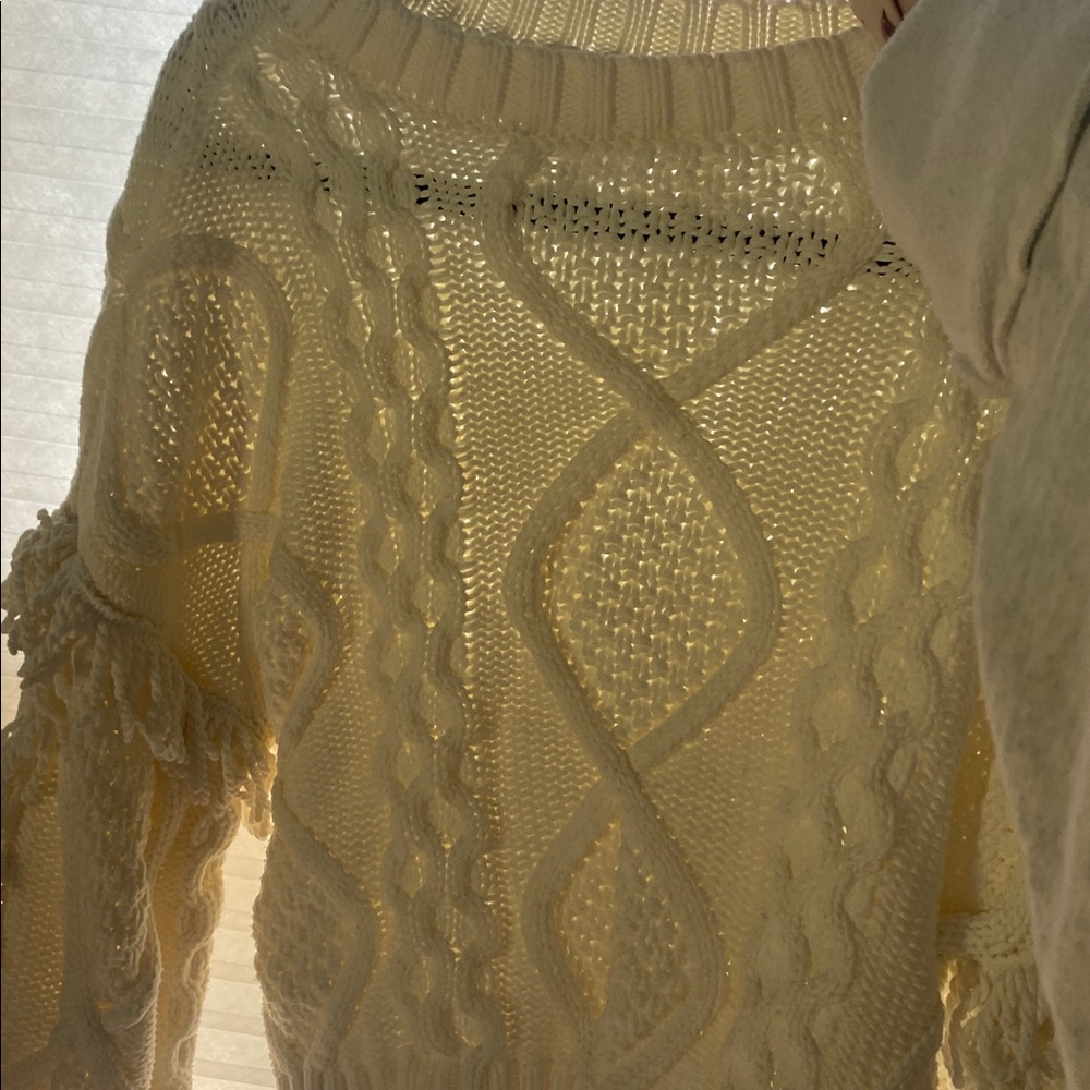 White Cable Knit Sweater
